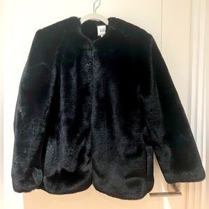 GAP Faux Fur Black Coat